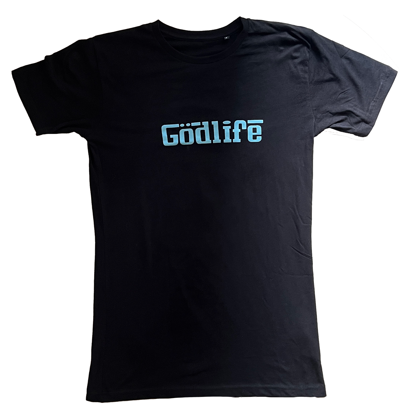 GÖDLIFE Shirt (Schwarz mit Schrift in babyblau)