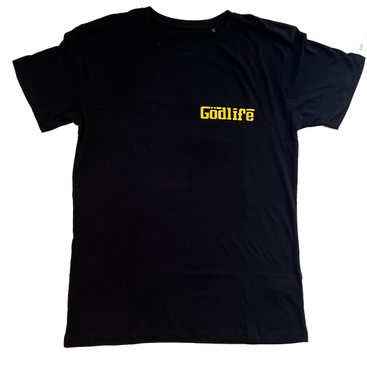 GÖDLIFE Shirt (Schwarz mit gelber Schrift)